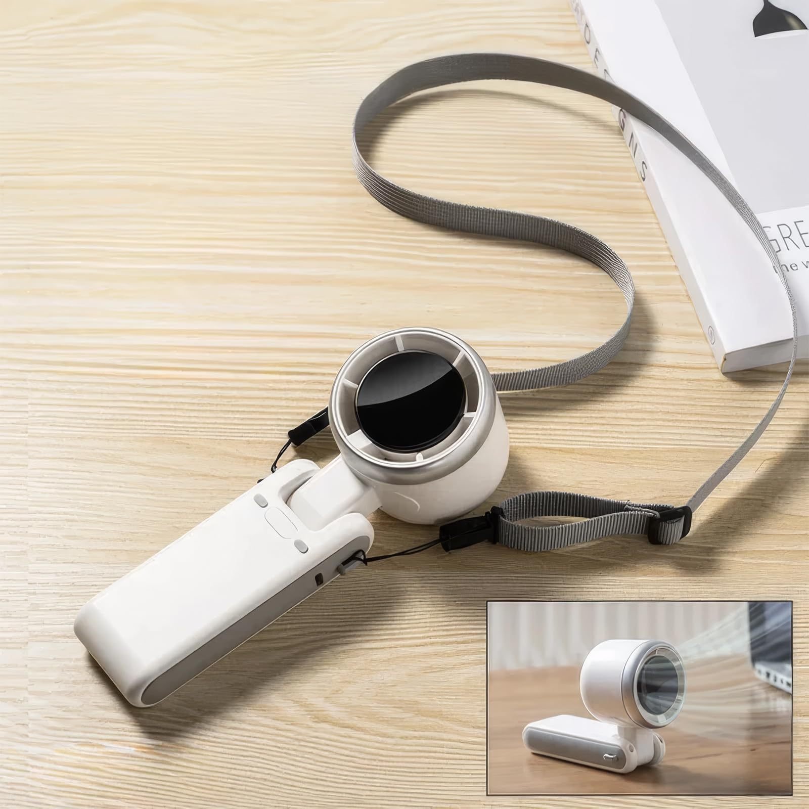 Hanging Neck Outdoor 180 Degree Folding Desktop Mini Fan Hand-held Folding High-speed Powerful Turbo Fan - Image 2
