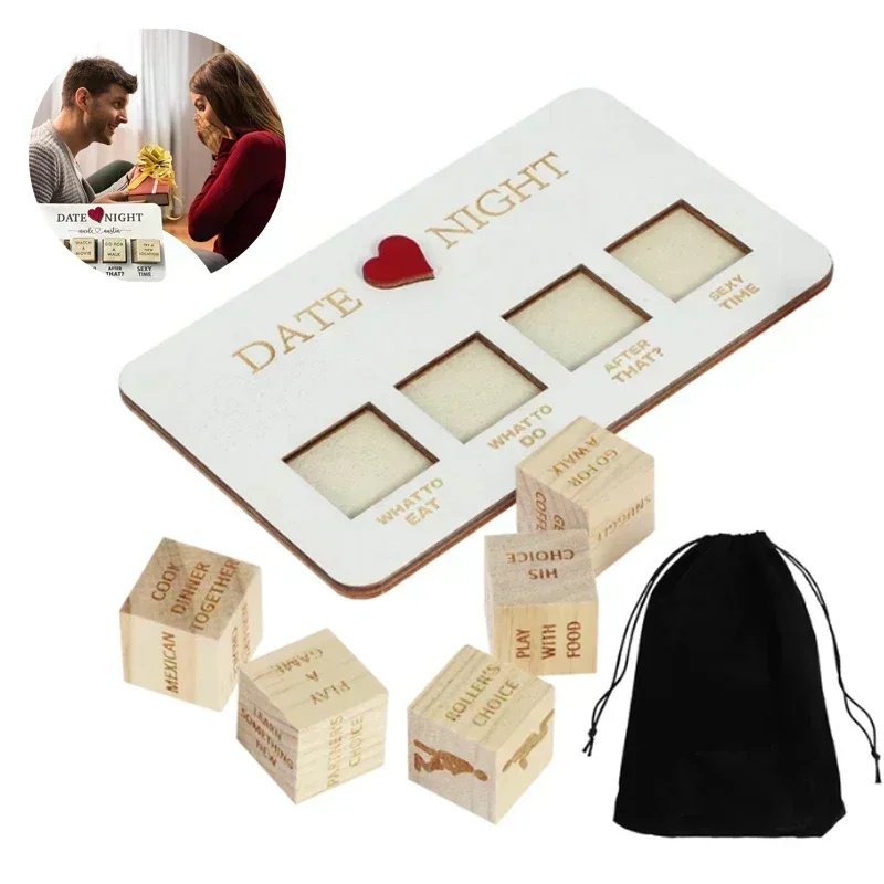 Wooden Date Night Dice Wooden Date Night Ideas Game Dice Romantic Couple Date Night Game Action Decision Dice Games For Couple - Image 4