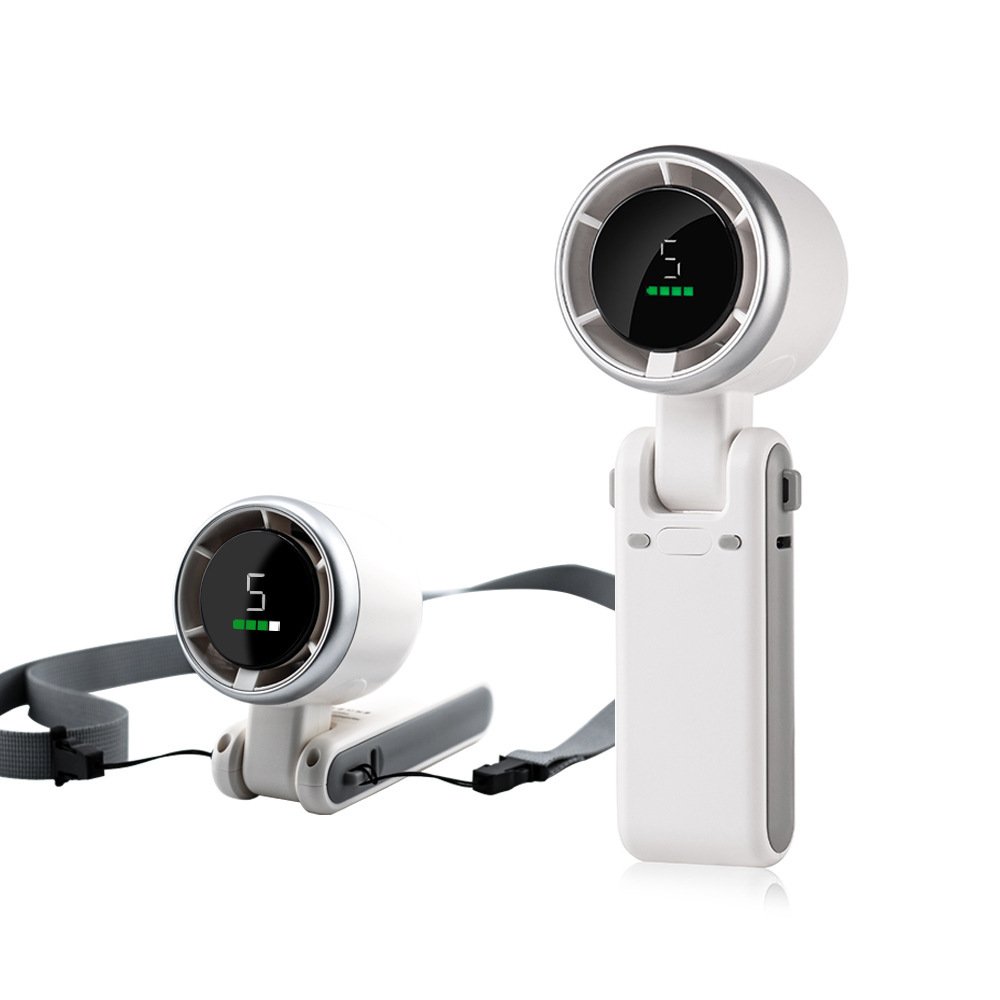 Hanging Neck Outdoor 180 Degree Folding Desktop Mini Fan Hand-held Folding High-speed Powerful Turbo Fan - Image 9