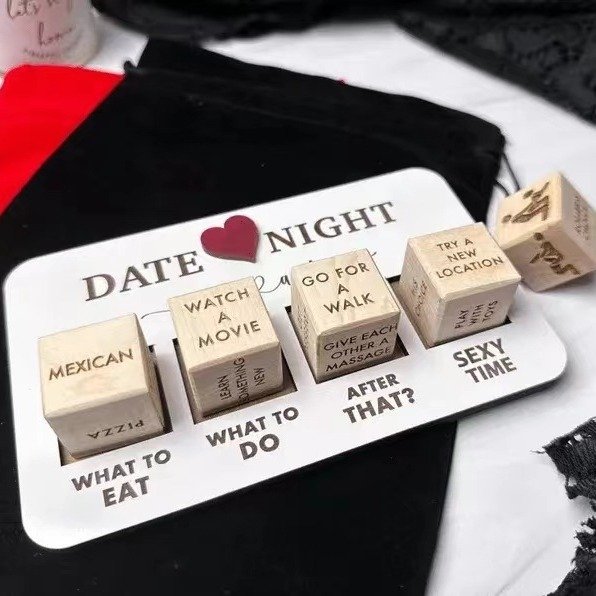 Wooden Date Night Dice Wooden Date Night Ideas Game Dice Romantic Couple Date Night Game Action Decision Dice Games For Couple - Image 10