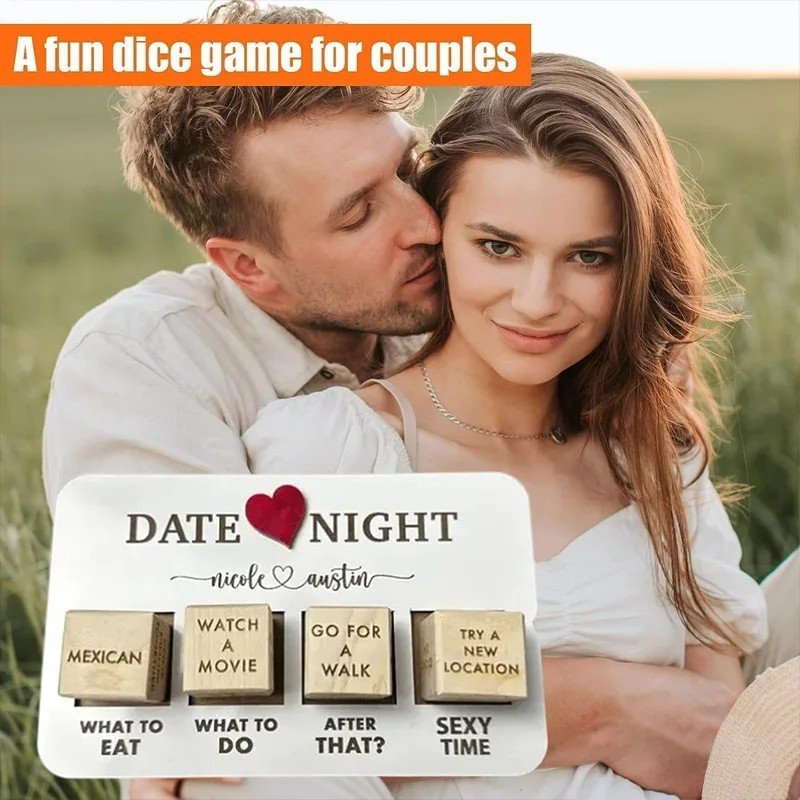 Wooden Date Night Dice Wooden Date Night Ideas Game Dice Romantic Couple Date Night Game Action Decision Dice Games For Couple - Image 7